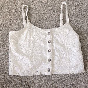 White laced crop top
